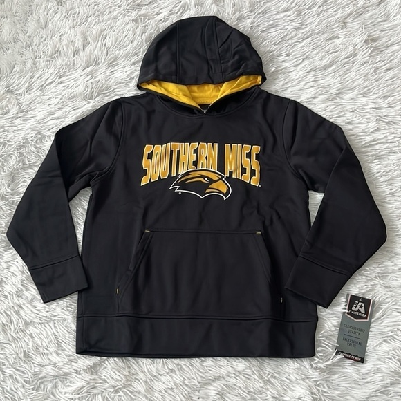NEW J. AMERICA SOUTHERN MISS GOLDEN EAGLES UNISEX  POLY HOOD YOUTH SIZE MEDIUM - Picture 4 of 12